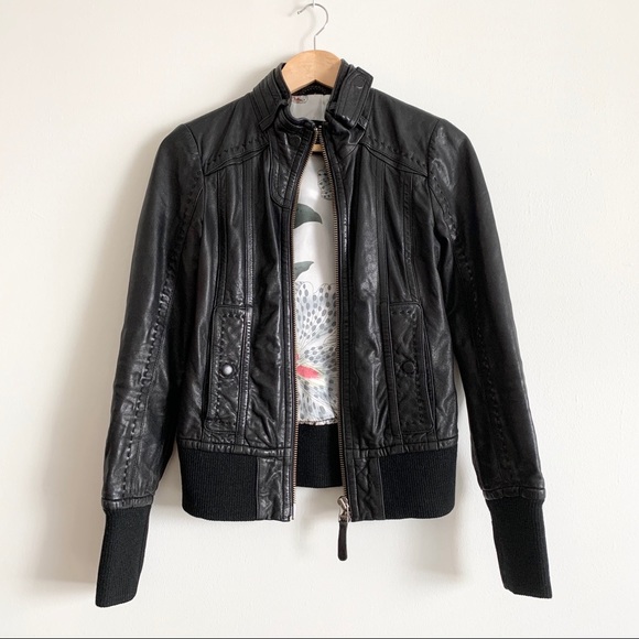 Mackage for Aritzia Ellie Black Leather Jacket - Picture 2 of 13